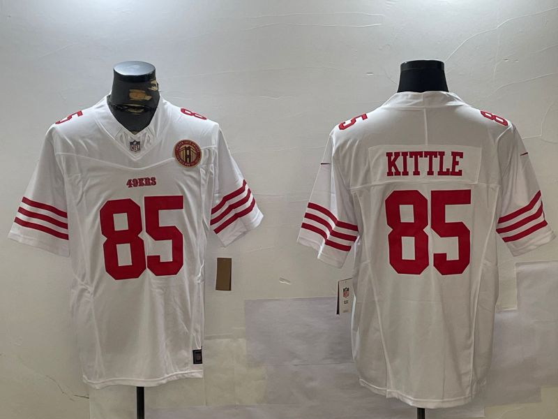 Men San Francisco 49ers 85 Kittle White three generations 2024 Nike Limited NFL Jersey style 4